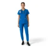 Haut médical à col en V avec empiècements en tricot Force Essentials pour femme