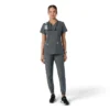 Haut médical à col en V avec empiècements en tricot Force Essentials pour femme