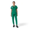 Haut médical à col en V avec empiècements en tricot Force Essentials pour femme