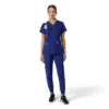 Haut médical à col en V avec empiècements en tricot Force Essentials pour femme