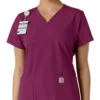 Haut médical à col en V avec empiècements en tricot Force Essentials pour femme