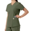 Haut médical à col en V avec empiècements en tricot Force Essentials pour femme
