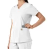 Haut médical à col en V avec empiècements en tricot Force Essentials pour femme