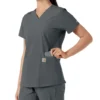 Haut médical à col en V avec empiècements en tricot Force Essentials pour femme