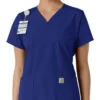 Haut médical à col en V avec empiècements en tricot Force Essentials pour femme