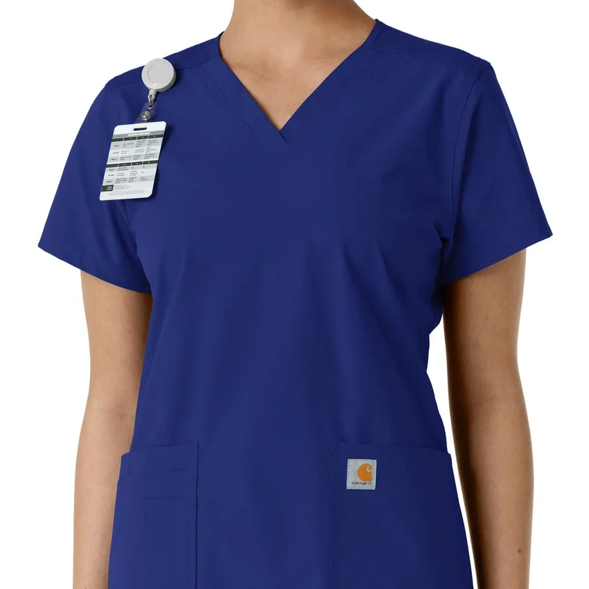 Haut médical à col en V avec empiècements en tricot Force Essentials pour femme