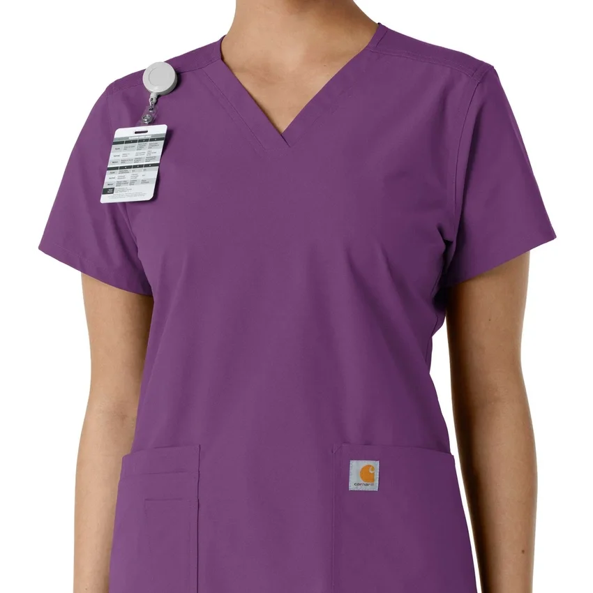 Haut médical à col en V avec empiècements en tricot Force Essentials pour femme