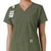 Haut médical à col en V avec empiècements en tricot Force Essentials pour femme