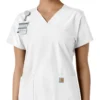 Haut médical à col en V avec empiècements en tricot Force Essentials pour femme