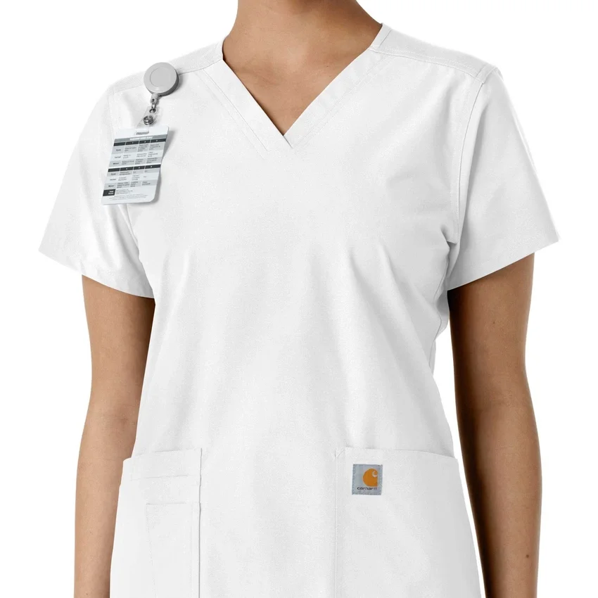 Haut médical à col en V avec empiècements en tricot Force Essentials pour femme