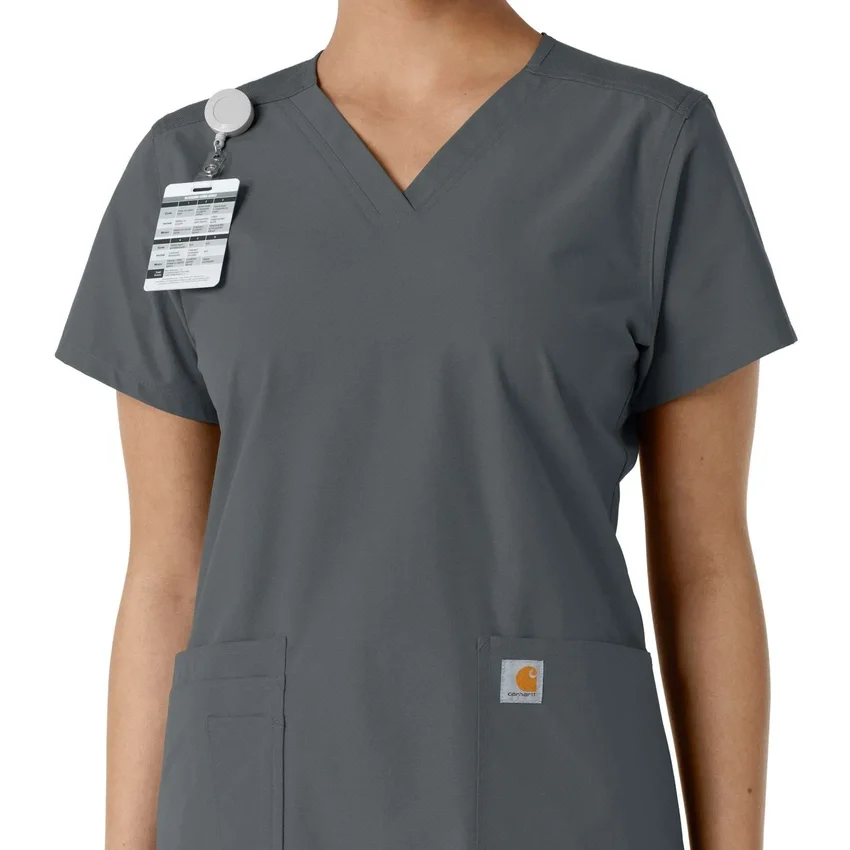 Haut médical à col en V avec empiècements en tricot Force Essentials pour femme