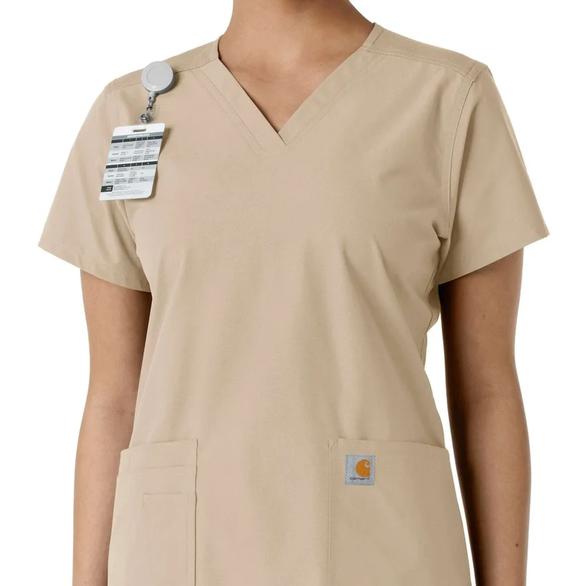 Haut médical à col en V avec empiècements en tricot Force Essentials pour femme