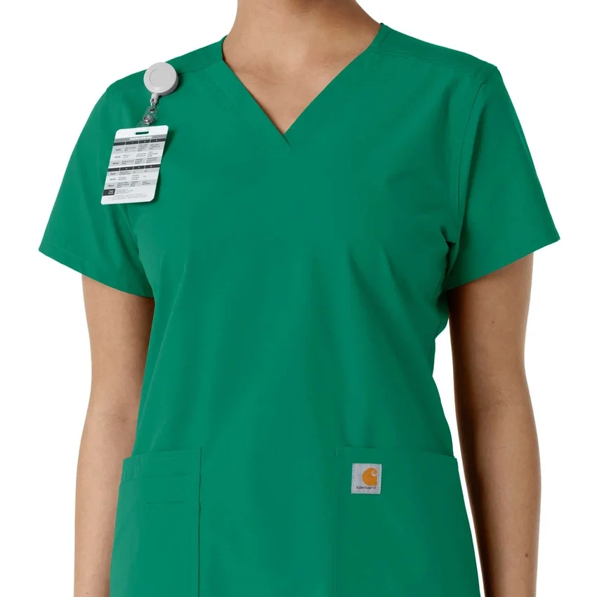 Haut médical à col en V avec empiècements en tricot Force Essentials pour femme