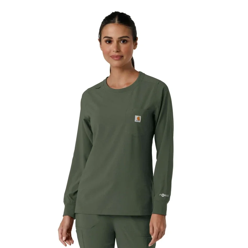 Haut médical à manches longues et col rond Force Cross-Flex pour femme