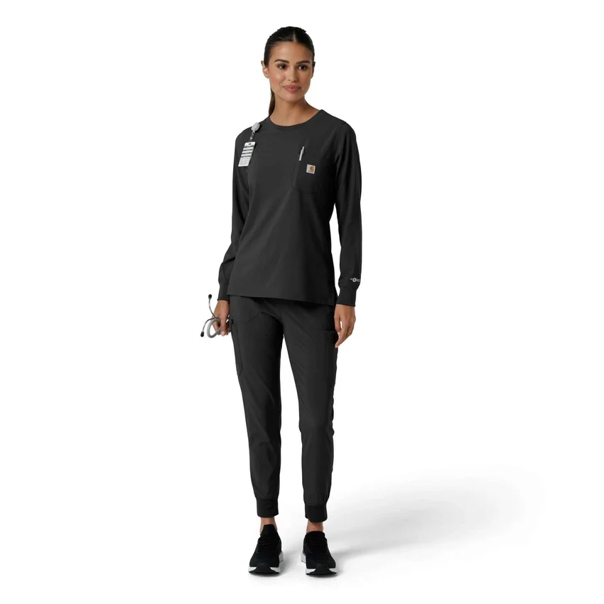 Haut médical à manches longues et col rond Force Cross-Flex pour femme