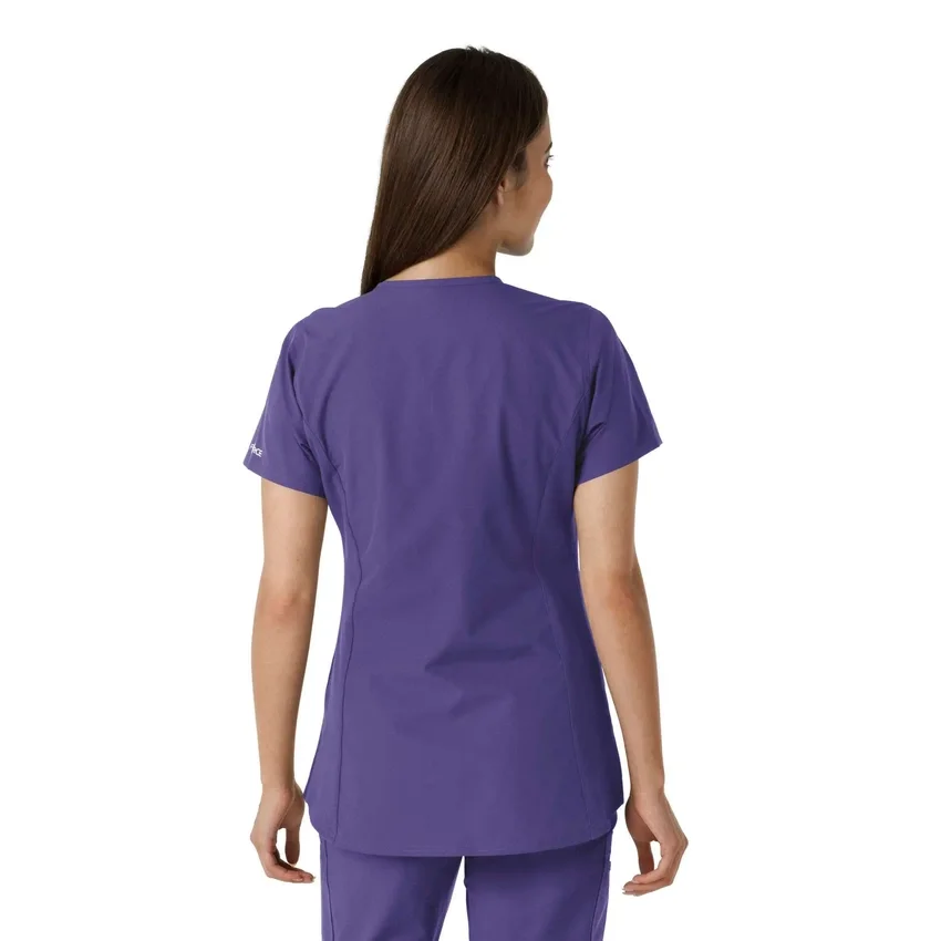 Haut médical tunique à encolure en V avec empiècements en maille Force Essentials pour femme
