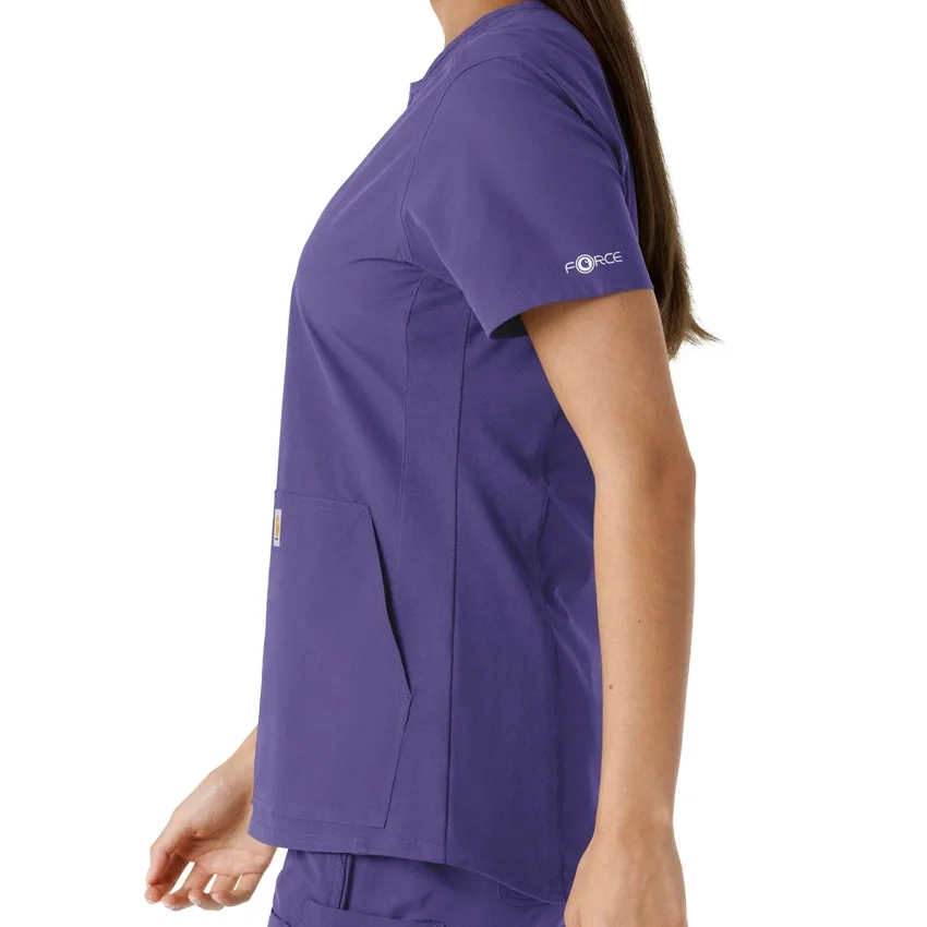 Haut médical tunique à encolure en V avec empiècements en maille Force Essentials pour femme