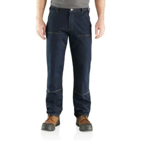 Jean de travail pour homme, coupe droite décontractée, Rugged Flex, avec genoux renforcés