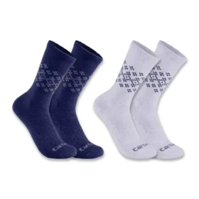 Lot de 2 paires de chaussettes mi-hauts pour femme en mélange de laine synthétique et de laine, motif Fair Isle