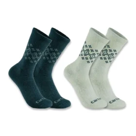 Lot de 2 paires de chaussettes mi-hauts pour femme en mélange de laine synthétique et de laine, motif Fair Isle