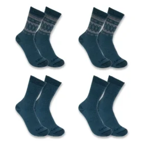 Lot de 4 paires de chaussettes mi-hauts pour femme en mélange de laine synthétique épaisse