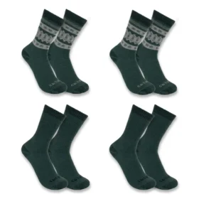Lot de 4 paires de chaussettes mi-hauts pour femme en mélange de laine synthétique épaisse