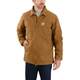 Manteau Ridge pour homme en toile de coton délavée doublé de sherpa
