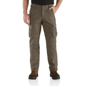 Pantalon cargo droit ample à double renfort aux genoux - Pantalon de travail