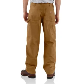 Pantalon de charpentier carhartt B136 pour homme, coupe ample et droite, en toile de coton délavée, avec renforts aux genoux