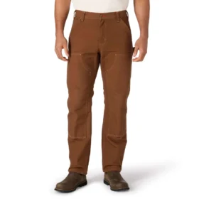 Pantalon de menuisier pour homme de la série Crafted, coupe ample, jambes droites, en toile de coton, avec renforts aux genoux