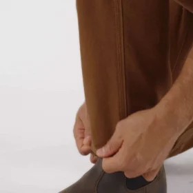 Pantalon de menuisier pour homme de la série Crafted, coupe ample, jambes droites, en toile de coton, avec renforts aux genoux