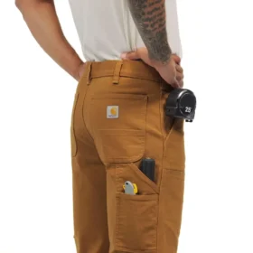 Pantalon de travail pour homme à coupe droite décontractée, en toile de coton Rugged Flex, avec double renfort aux genoux