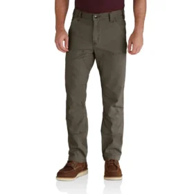 Pantalon de travail Rigby en toile à double renfort aux genoux, coupe droite décontractée