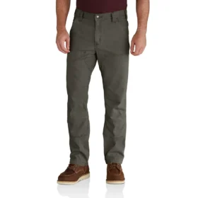 Pantalon de travail Rigby en toile à double renfort aux genoux, coupe droite décontractée