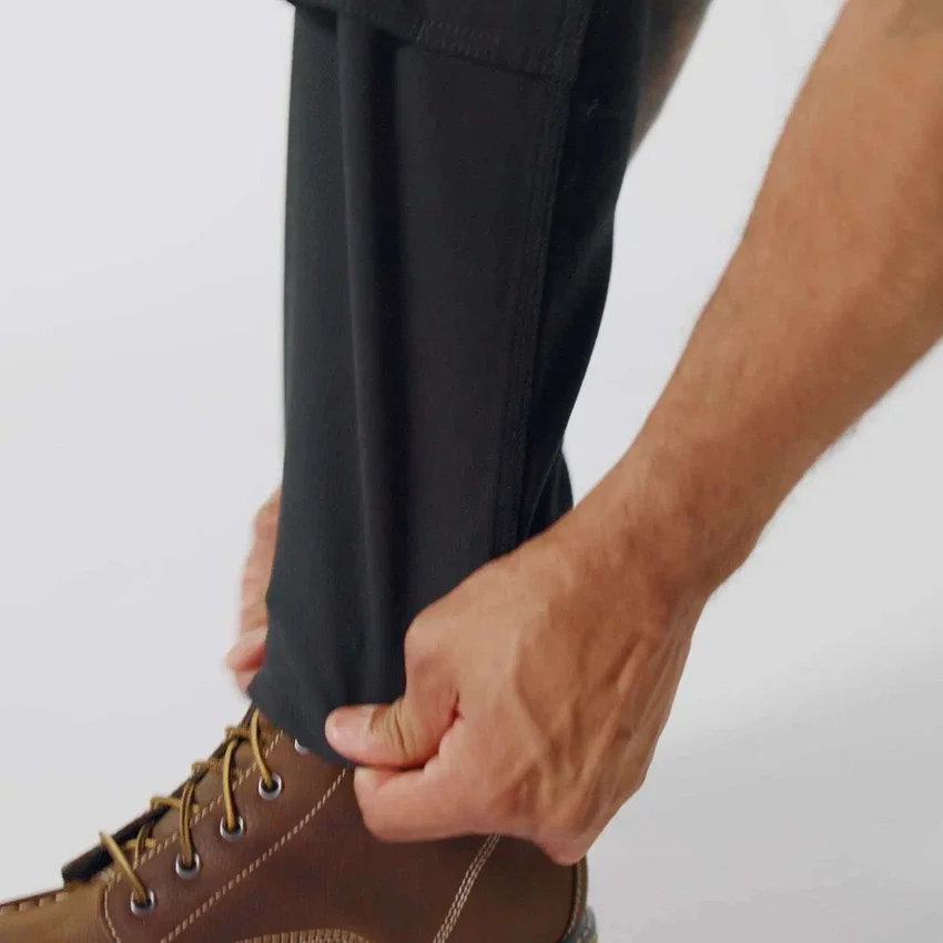 Pantalon de travail slim ajusté en toile de coton « Rugged Flex » à double renfort aux genoux pour homme