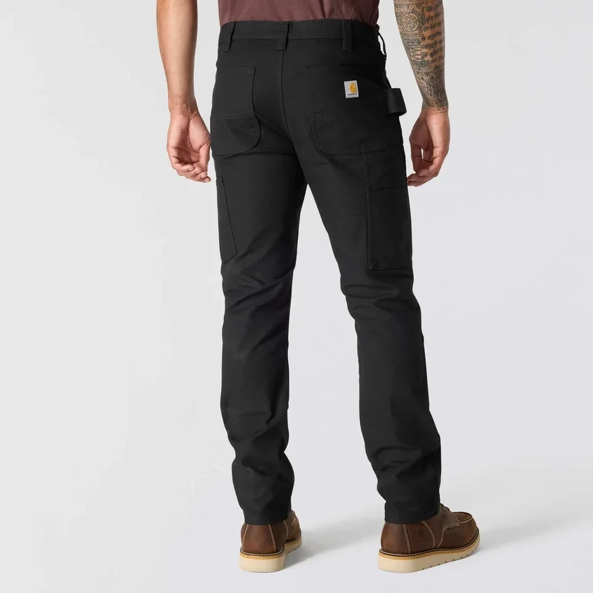 Pantalon de travail slim ajusté en toile de coton « Rugged Flex » à double renfort aux genoux pour homme