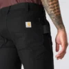 Pantalon de travail slim ajusté en toile de coton « Rugged Flex » à double renfort aux genoux pour homme