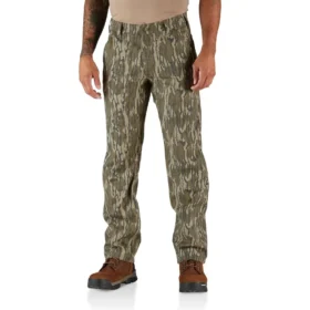 Pantalon Rugged Flex® en toile de coton camouflage, coupe droite décontractée