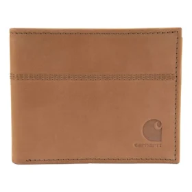 Portefeuille à deux volets en cuir de selle