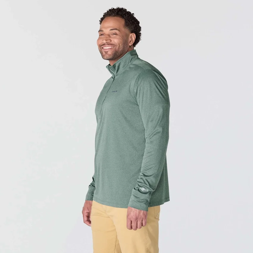 Pull à demi-zip pour homme Force Sun Defender UPF 50+ évacuant l’humidité - Chemises de protection solaire