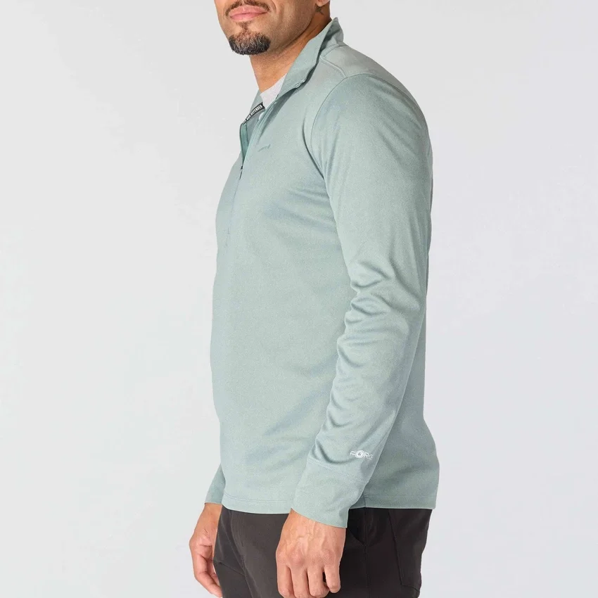 Pull à demi-zip pour homme Force Sun Defender UPF 50+ évacuant l’humidité - Chemises de protection solaire