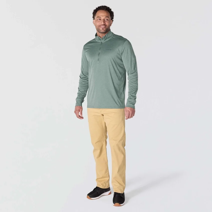 Pull à demi-zip pour homme Force Sun Defender UPF 50+ évacuant l’humidité - Chemises de protection solaire