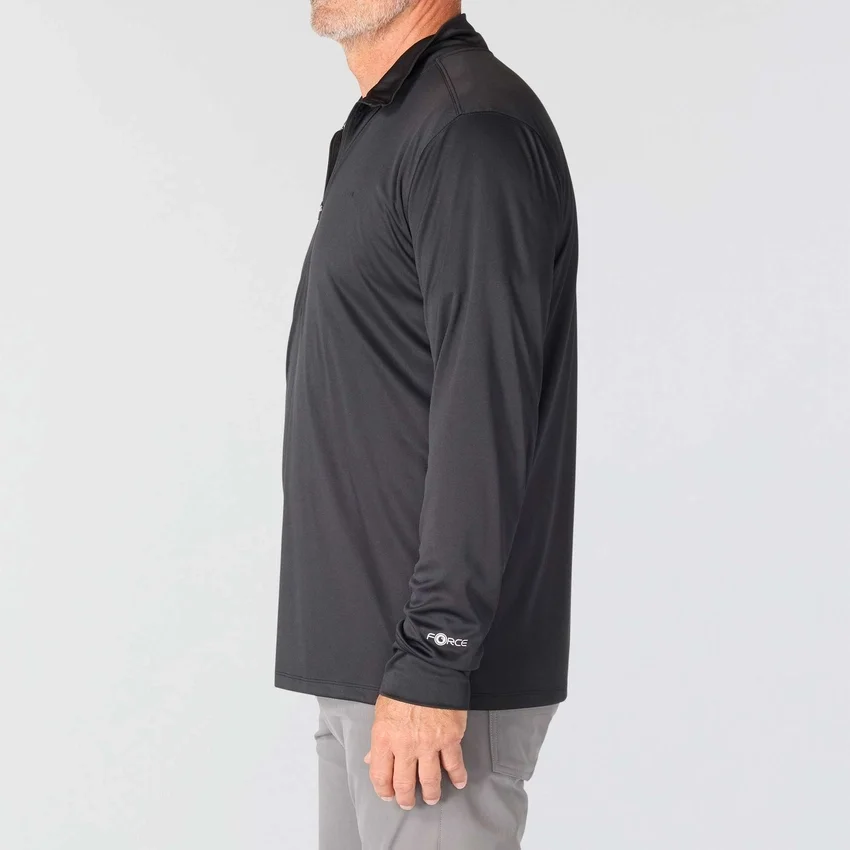 Pull à demi-zip pour homme Force Sun Defender UPF 50+ évacuant l’humidité - Chemises de protection solaire
