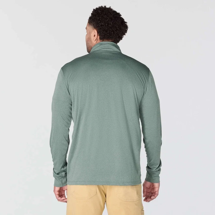 Pull à demi-zip pour homme Force Sun Defender UPF 50+ évacuant l’humidité - Chemises de protection solaire