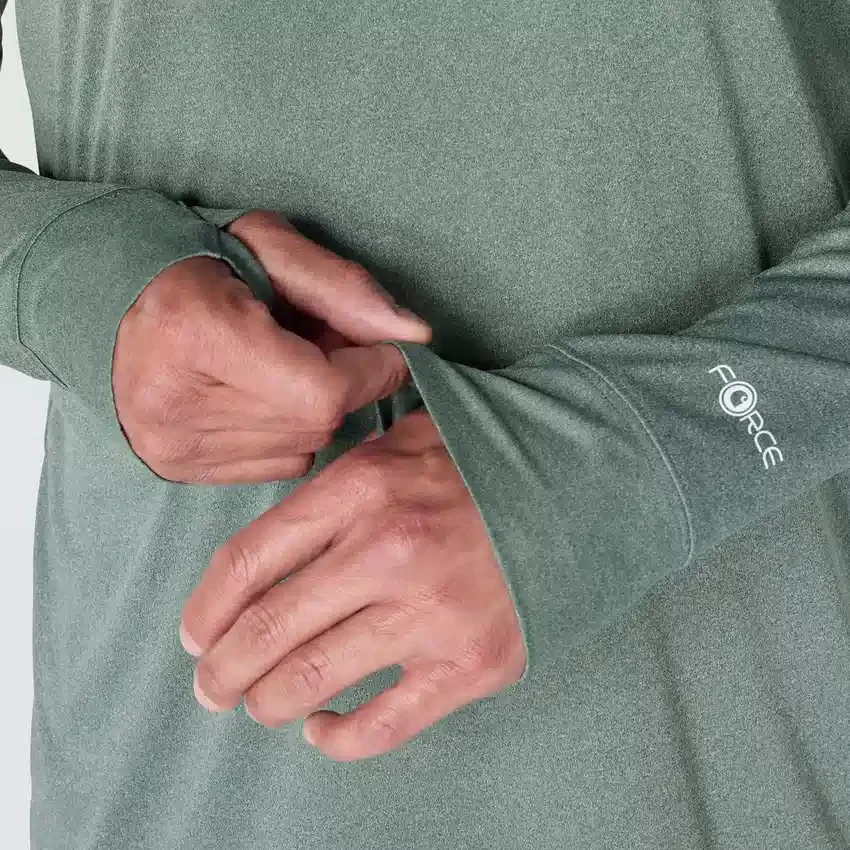 Pull à demi-zip pour homme Force Sun Defender UPF 50+ évacuant l’humidité - Chemises de protection solaire