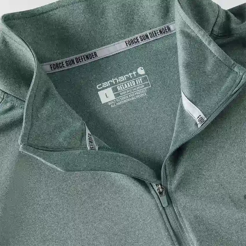 Pull à demi-zip pour homme Force Sun Defender UPF 50+ évacuant l’humidité - Chemises de protection solaire