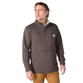 Pull en polaire à quart de zip coupe décontractée pour homme