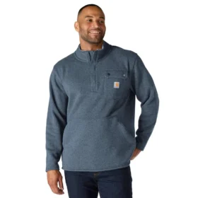 Pull en polaire à quart de zip coupe décontractée pour homme
