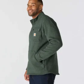 Pull en polaire à quart de zip coupe décontractée pour homme