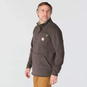 Pull en polaire à quart de zip coupe décontractée pour homme